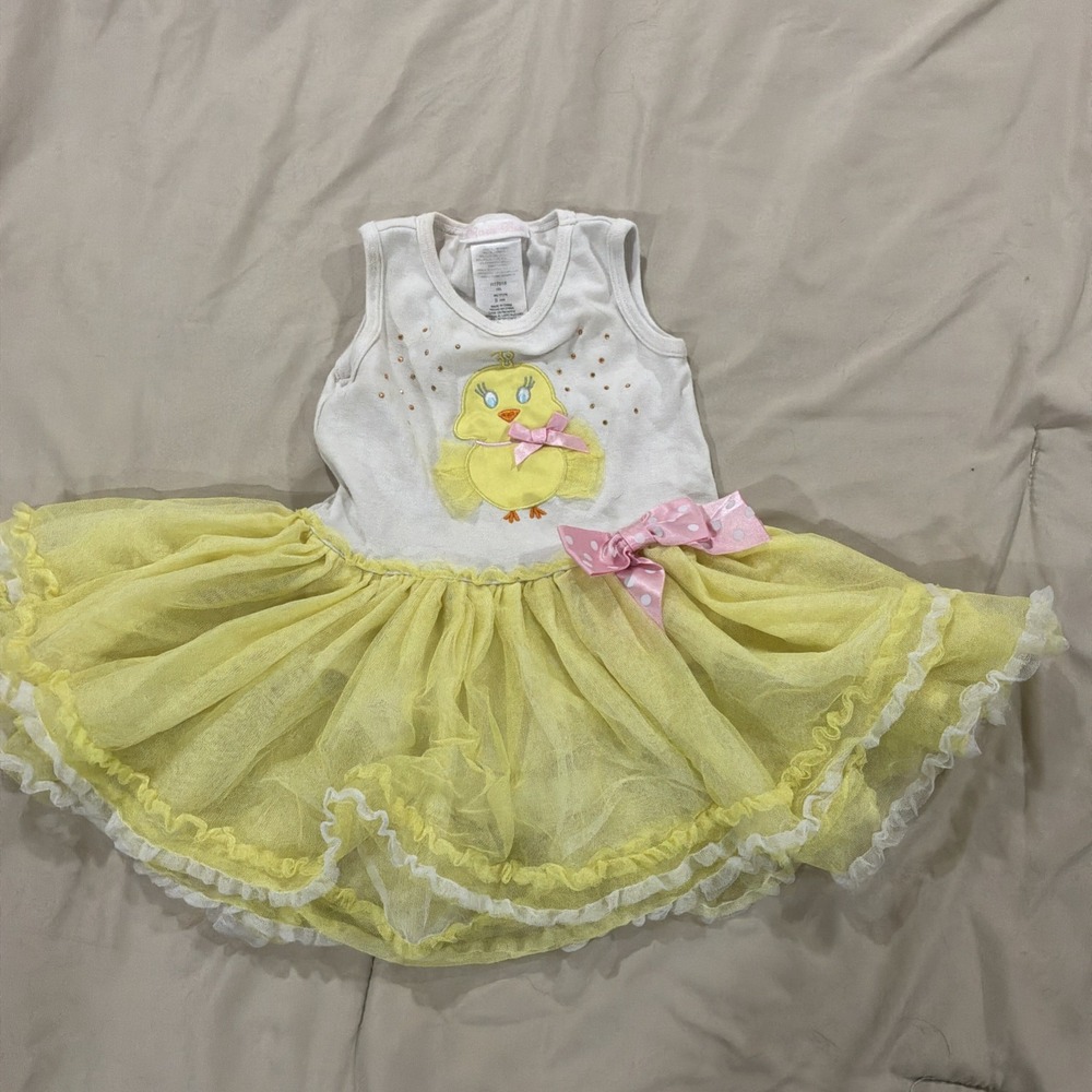 Bonnie Baby Girl baby Chick Easter dress Tutu Yellow 24 Months‎